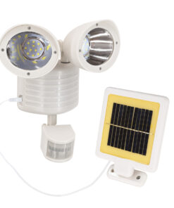 GLOBOSTAR® ARCOR 71508 Προβολέας με Ανιχνευτή PIR / Αισθητήρα Κίνησης LED 10W 500lm 180° DC 5V με Φωτοβολταϊκό Panel 5V 0.3W & Επαναφορτιζόμενη Μπαταρία Li-ion 3.2V 1200mAh Αδιάβροχο IP54 Ψυχρό Λευκό 6000K - Sanan SMD Chip - Λευκό - Μ19 x Π11 x Υ29cm - 2 Χρόνια Εγγύηση