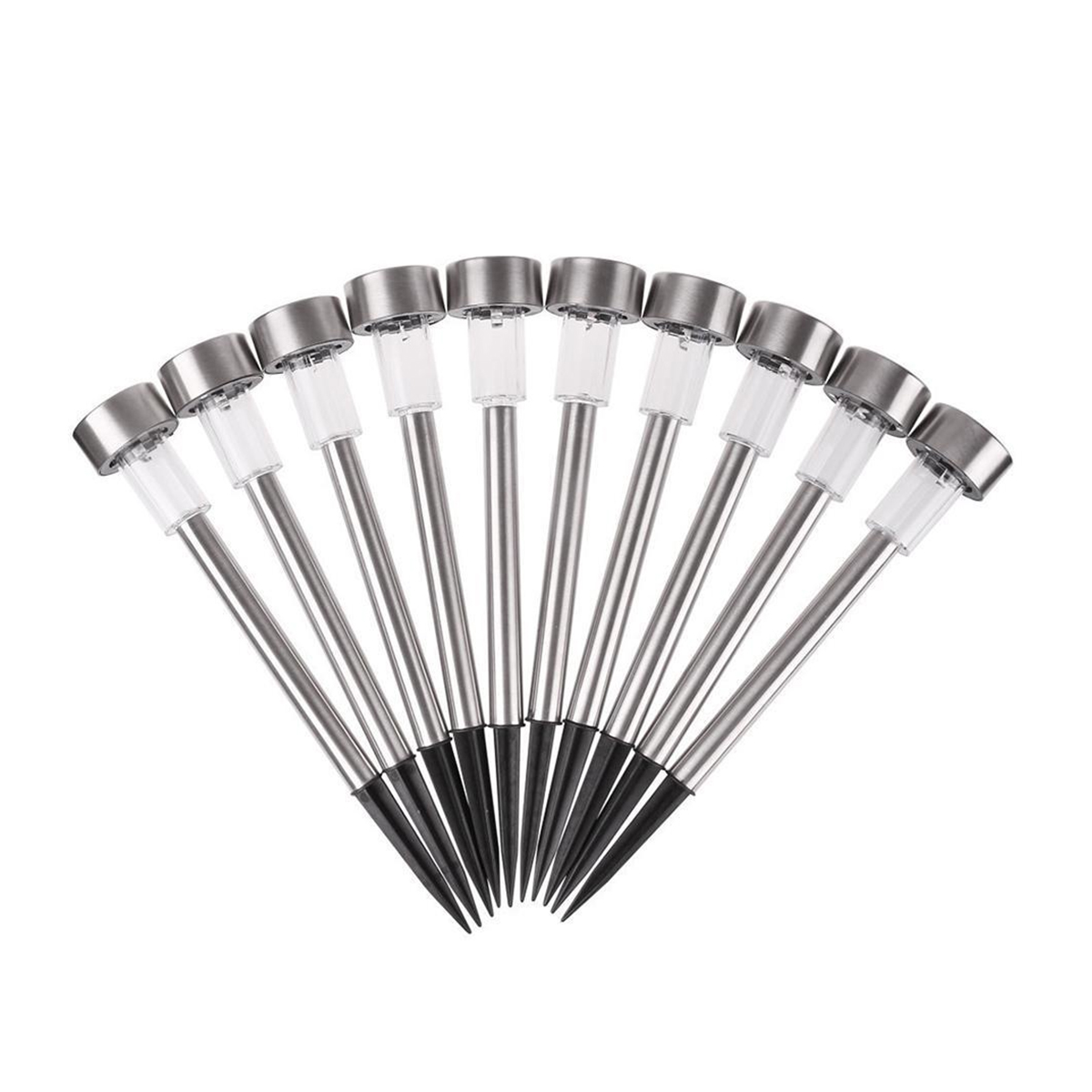 GloboStar® 71520-10 ΣΕΤ 10 Τεμαχίων Αυτόνομα Ηλιακά Φωτιστικά LED SMD 1W 50lm με Ενσωματωμένη Μπαταρία 600mAh - Φωτοβολταϊκό Πάνελ με Αισθητήρα Ημέρας-Νύχτας Αδιάβροχο IP65 Φανάρι Κήπου Στρογγυλό Ψυχρό Λευκό 6000K - Image 3