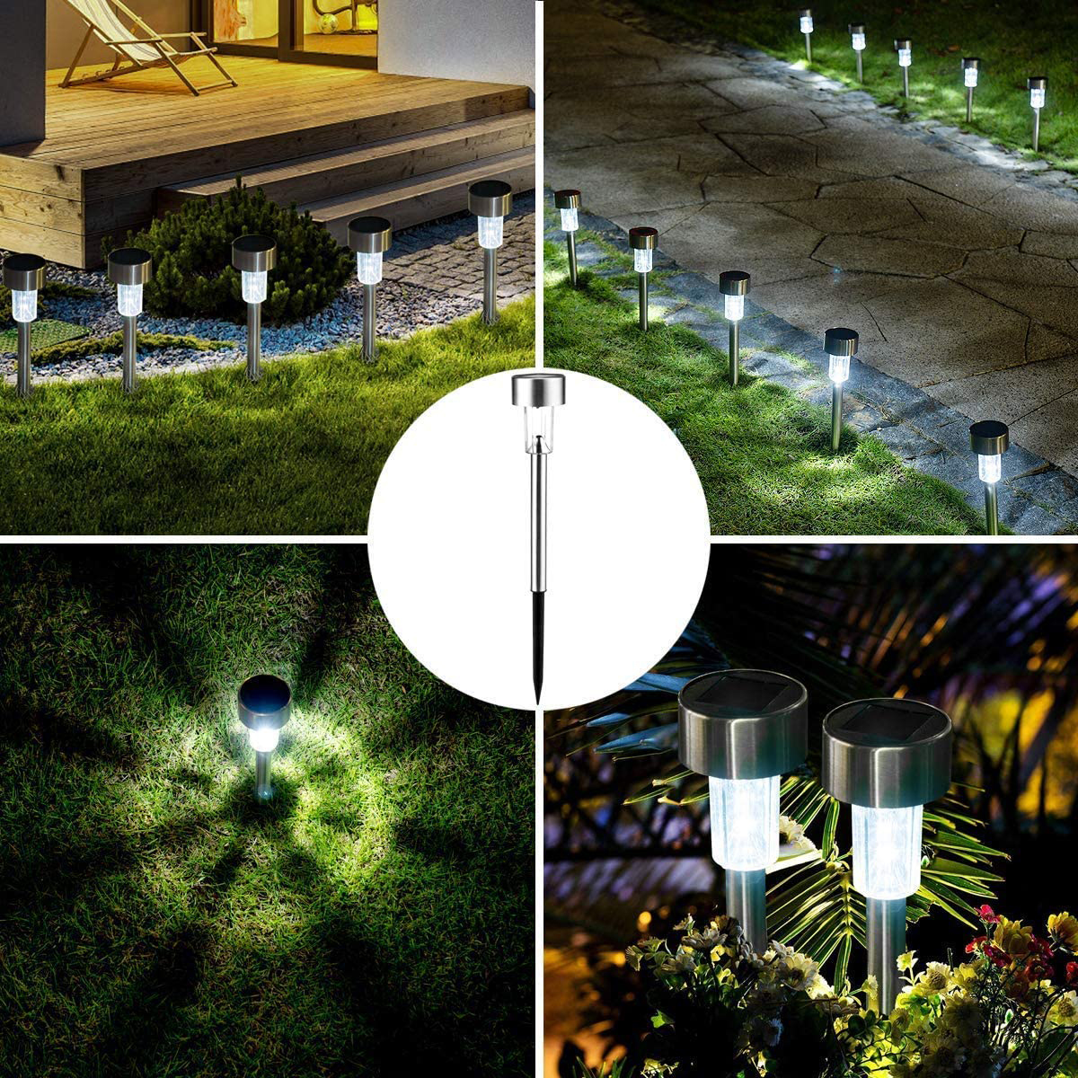 GloboStar® 71520-10 ΣΕΤ 10 Τεμαχίων Αυτόνομα Ηλιακά Φωτιστικά LED SMD 1W 50lm με Ενσωματωμένη Μπαταρία 600mAh - Φωτοβολταϊκό Πάνελ με Αισθητήρα Ημέρας-Νύχτας Αδιάβροχο IP65 Φανάρι Κήπου Στρογγυλό Ψυχρό Λευκό 6000K - Image 6