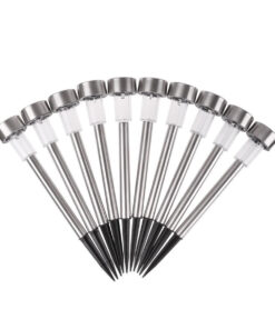 GloboStar® 71521-10 ΣΕΤ 10 Τεμαχίων Αυτόνομα Ηλιακά Φωτιστικά LED SMD 1W 40lm με Ενσωματωμένη Μπαταρία 600mAh – Φωτοβολταϊκό Πάνελ με Αισθητήρα Ημέρας-Νύχτας Αδιάβροχο IP65 Φανάρι Κήπου Στρογγυλό Θερμό Λευκό 2700K