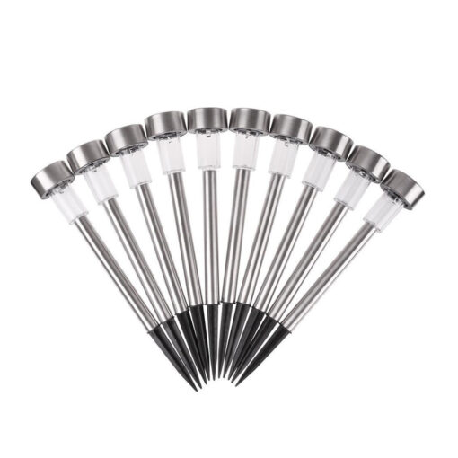 GloboStar® 71521-10 ΣΕΤ 10 Τεμαχίων Αυτόνομα Ηλιακά Φωτιστικά LED SMD 1W 40lm με Ενσωματωμένη Μπαταρία 600mAh – Φωτοβολταϊκό Πάνελ με Αισθητήρα Ημέρας-Νύχτας Αδιάβροχο IP65 Φανάρι Κήπου Στρογγυλό Θερμό Λευκό 2700K