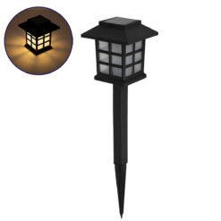 GLOBOSTAR® SOLARVERDE 71524 Διακοσμητικό Φωτιστικό Κήπου LED 1W 40lm 180° DC 5V με Φωτοβολταϊκό Panel 5V 0.1W & Επαναφορτιζόμενη Μπαταρία Li-ion 3.2V 300mAh Αδιάβροχο IP65 Θερμό Λευκό 2700K - Μ8.5 x Π8.5 x Υ23.5cm - 2 Χρόνια Εγγύηση