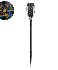 GLOBOSTAR® SOLARDECOR 71527 Διακοσμητικό Φωτιστικό Κήπου LED 3W 100lm 180° DC 5V με Φωτοβολταϊκό Panel 5V 0.2W & Επαναφορτιζόμενη Μπαταρία Li-ion 3.2V 600mAh Αδιάβροχο IP65 Πορτοκαλί με Εφέ Φλόγας - Μ7 x Π7 x Υ50cm - 2 Χρόνια Εγγύηση