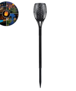 GloboStar® 71529 Αυτόνομο Ηλιακό Φωτιστικό LED SMD 5W 250lm με Ενσωματωμένη Μπαταρία 1200mAh - Φωτοβολταϊκό Πάνελ - Αισθητήρα Ημέρας-Νύχτας Φαναράκι Κήπου - Εφέ Φλόγας Διακοσμητικό Αυτόνομο Αδιάβροχο IP65 1500-2000K Φ11 x Υ75cm