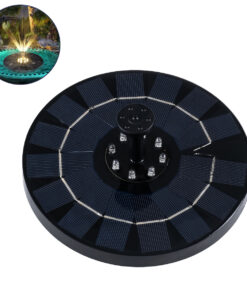 GLOBOSTAR® FOUNTAIN 71531 Διακοσμητικό Συντριβάνι LED 3W 120lm 120° DC 5V με Φωτοβολταϊκό Panel 5V 0.2W & Επαναφορτιζόμενη Μπαταρία Li-ion 3.2V 1500mAh Αδιάβροχο IP68 Θερμό Λευκό 2700K - Sanan Diode Chip - Μαύρο - 4 Μπέκ Ψεκασμού - Μ18 x Π18 x Υ8cm - 1 Χρόνο Εγγύηση
