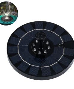 GLOBOSTAR® FOUNTAIN 71532 Διακοσμητικό Συντριβάνι LED 3W 150lm 120° DC 5V με Φωτοβολταϊκό Panel 5V 0.2W & Επαναφορτιζόμενη Μπαταρία Li-ion 3.2V 1500mAh Αδιάβροχο IP68 Ψυχρό Λευκό 6000K - Sanan Diode Chip - Μαύρο - 4 Μπέκ Ψεκασμού - Μ18 x Π18 x Υ8cm - 1 Χρόνο Εγγύηση