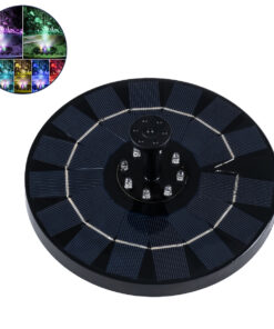 GLOBOSTAR® FOUNTAIN 71533 Διακοσμητικό Συντριβάνι LED 3W 90lm 120° DC 5V με Φωτοβολταϊκό Panel 5V 0.2W & Επαναφορτιζόμενη Μπαταρία Li-ion 3.2V 1500mAh Αδιάβροχο IP68 Πολύχρωμο RGB - Sanan Diode Chip - Μαύρο - 4 Μπέκ Ψεκασμού - Μ18 x Π18 x Υ8cm - 1 Χρόνο Εγγύηση