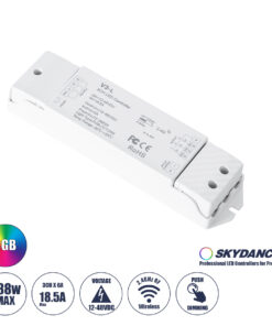 GloboStar® 71547 V3-L SKYDANCE DC RF 2.4Ghz Dimmer High Speed Controller & Push Dimming 3 Κανάλια DC 12-48V 3 x 6A 288W - Max 18.5A 288W - IP20 Μ17.5 x Π4.5 x Υ2.5cm - 5 Years Warranty