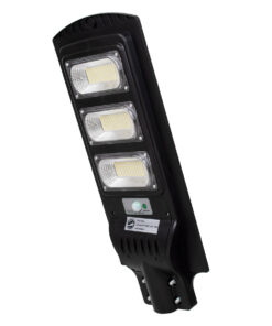 GloboStar® 71552 Αυτόνομο Ηλιακό Φωτιστικό Δρόμου Street Light LED SMD 150W 12000lm με Ενσωματωμένη Μπαταρία Li-ion 9000mAh - Φωτοβολταϊκό Πάνελ με Αισθητήρα Ημέρας-Νύχτας PIR Αισθητήρα Κίνησης Αδιάβροχο IP65 Ψυχρό Λευκό 6000K
