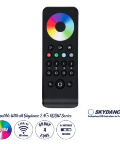 GloboStar® 71563 RS4 SKYDANCE Ασύρματο Χειριστήριο Αφής RF 2.4Ghz 4 Group για όλα τα RGB/RGBW SKYDANCE Controller DC 3V 2 x AAA - IP20 Μαύρο Μ14 x Π5 x Υ1.9cm - 5 Years Warranty
