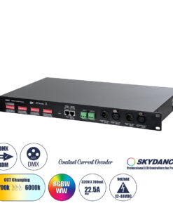 GloboStar® 71570 D32C SKYDANCE DC DMX & RDM Dimmer High Speed Controller / Constant Current Decoder 32 Καναλιών DC 12-48V 32 x 700mA 34W - Max 22.5A 1075W - IP20 Μ48 x Π26 x Υ5cm - 5 Years Warranty