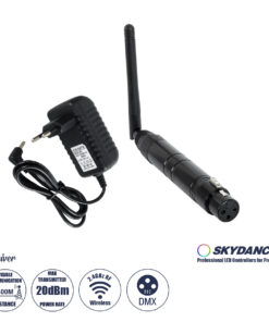 GLOBOSTAR® SKYDANCE-DM-WR 71578 DMX512 Ασύρματος Δέκτης RF 2.4Ghz ISM GFSK 20dBm 400m Θηλυκό XLR3 DC 5V IP20 - Μ1.9 x Π1.9 x Υ22cm - 5 Χρόνια Εγγύηση