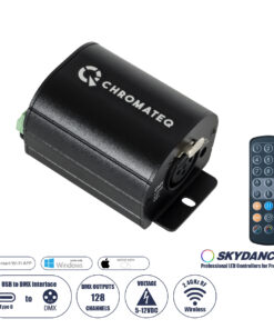 GLOBOSTAR® SKYDANCE-CHROMATEQ 71579 USB-C σε DMX512 Interface 128 Κανάλια XLR3 DC 5V IP40 - Ασύρματο Χειριστήριο IR - Μ7.8 x Π5 x Υ3.8cm - 5 Χρόνια Εγγύηση