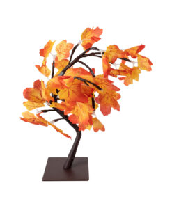 GLOBOSTAR® TREEDECO 71586 Μοντέρνο Επιτραπέζιο Φωτιστικό Πορτατίφ LED 2W 100lm 200° DC 5V με USB 2.0 IP20 Θερμό Λευκό 2700K - Πορτοκαλί & Καφέ - Μ30 x Π30 x Υ41cm - 2 Χρόνια Εγγύηση