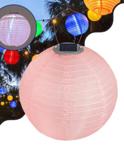 Alternative view of GloboStar® 71595 Αυτόνομο Ηλιακό Φωτιστικό Υφασμάτινη Ροζ Μπάλα Φ30cm LED SMD 1W 100lm με Ενσωματωμένη Μπαταρία 1200mAh - Φωτοβολταϊκό Πάνελ με Αισθητήρα Ημέρας-Νύχτας Αδιάβροχο IP65 Ψυχρό Λευκό 6000K