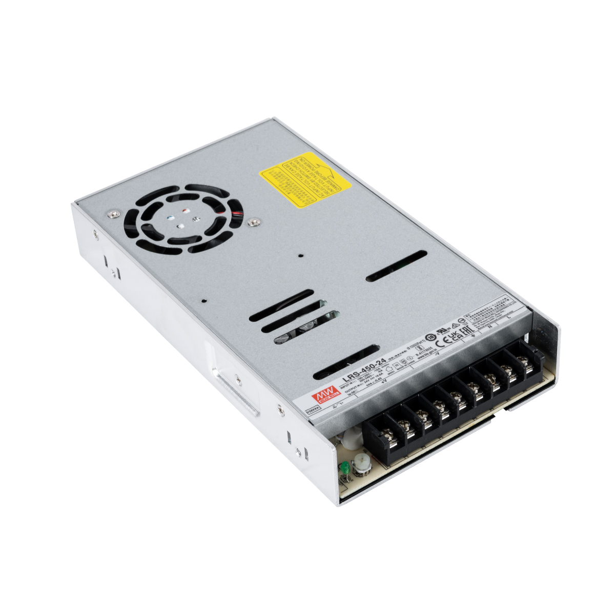 GLOBOSTAR® MEANWELL-LRS450-24 90787 Τροφοδοτικό/Μετασχηματιστής PELV 450W 18.8A DC 24V IP20 - AC 220-240V σε DC 24V / Ρυθμιζόμενo από DC 21.6V έως DC 28.8V - Μ22.5 x Π12.4 x Υ3.5cm - 3 Χρόνια Εγγύηση - Image 2