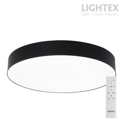 OLAF LED Φωτιστικό Οροφής 72W 6100 lm 3000K–6500K Dimmable με Τηλεχειριστήριο Μαύρο – Lightex 725RL0003034