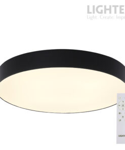 OLAF LED Φωτιστικό Οροφής 72W 6100 lm 3000K–6500K Dimmable με Τηλεχειριστήριο Μαύρο – Lightex 725RL0003034