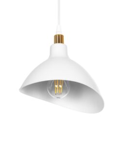 Alternative view of GLOBOSTAR® RIVE 203-0141 Μοντέρνο Κρεμαστό Φωτιστικό Οροφής με Ντουί 1 x E27 AC 220-240V IP20 - Λευκό & Χρυσό - Μ22 x Π20 x Υ22cm