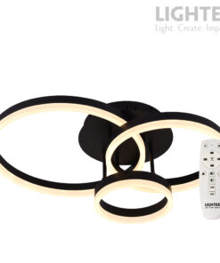 CATERINA LED Φωτιστικό Οροφής 60W 3220 lm 3000K–6500K με Τηλεχειριστήριο Μαύρο – Lightex 727RL0000136