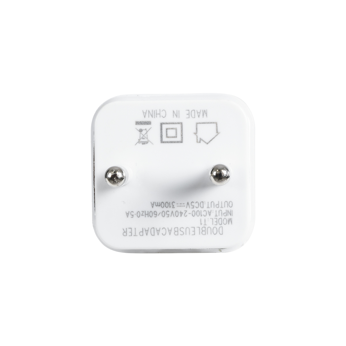 GLOBOSTAR® CHARGER 79701 Πολυφορτιστής Πρίζας DC 5V με 1 x USB-A 1.0 & 1 x USB-A 2.1 για IPad 15W 3.1A AC 220-240V IP20 - Λευκό - Μ5.2 x Π3 x Υ3cm - Image 7