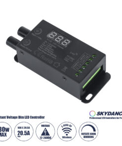 GloboStar® 73116 V1-B SKYDANCE DC RF 2.4Ghz Dimmer Constant Voltage Controller 1 Κανάλι DC 12-24V 1 x 20.5A 480W - Max 20.5A 480W - IP20 Μ9 x Π4 x Υ2.8cm - 5 Χρόνια Εγγύηση