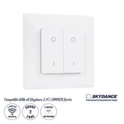 GloboStar® 73122 PF1-2 SKYDANCE Ασύρματο Επιτοίχιο Χειριστήριο 2 Group RF 2.4Ghz DC3V IP20 - Μ8.5 x Π8.5 x Υ1.7cm - 5 Χρόνια Εγγύηση