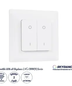 GloboStar® 73122 PF1-2 SKYDANCE Ασύρματο Επιτοίχιο Χειριστήριο 2 Group RF 2.4Ghz DC3V IP20 - Μ8.5 x Π8.5 x Υ1.7cm - 5 Χρόνια Εγγύηση