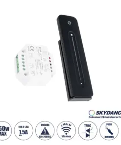 GloboStar® 73124 S1-B+R11 SKYDANCE ΣΕΤ Dimmer & Ασύρματο Χειριστήριο Αφής 1 Group RF 2.4Ghz 1.5A Max AC100-240V (360W) - DC 3V IP20 - 5 Χρόνια Εγγύηση