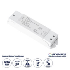 GLOBOSTAR® SKYDANCE-V1-S 73127DC Triac & Push Dimmer CV Τροφοδοτικό/Μετασχηματιστής SELV με 1 x 15A 720W Κανάλι AC 220-240V σε DC 12-48V 15A 720W Max IP20 - Triac & Push Dimming - Μ17.5 x Π4.5 x Υ2.5cm - 5 Χρόνια Εγγύηση