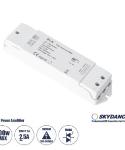GloboStar® 73128 S1-A SKYDANCE AC Triac Amplifier 1 Κανάλι AC 100-240V 1 x 2.5A 600W - Max 2.5A 600W - IP20  Μ17.5 x Π4.5 x Υ2.5cm - 5 Χρόνια Εγγύηση