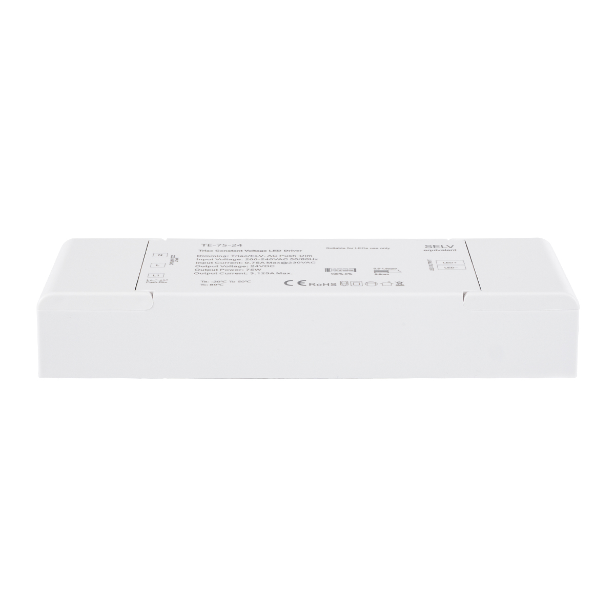 GLOBOSTAR® SKYDANCE-TE-75-24 73130 DC Triac & Push Dimmer CV Τροφοδοτικό/Μετασχηματιστής SELV με 1 x 3.125A 75W Κανάλι AC 220-240V σε DC 24V 3.125A 75W Max IP20 - Triac & Push Dimming - Μ18 x Π5.7 x Υ3cm - 5 Χρόνια Εγγύηση - Image 4