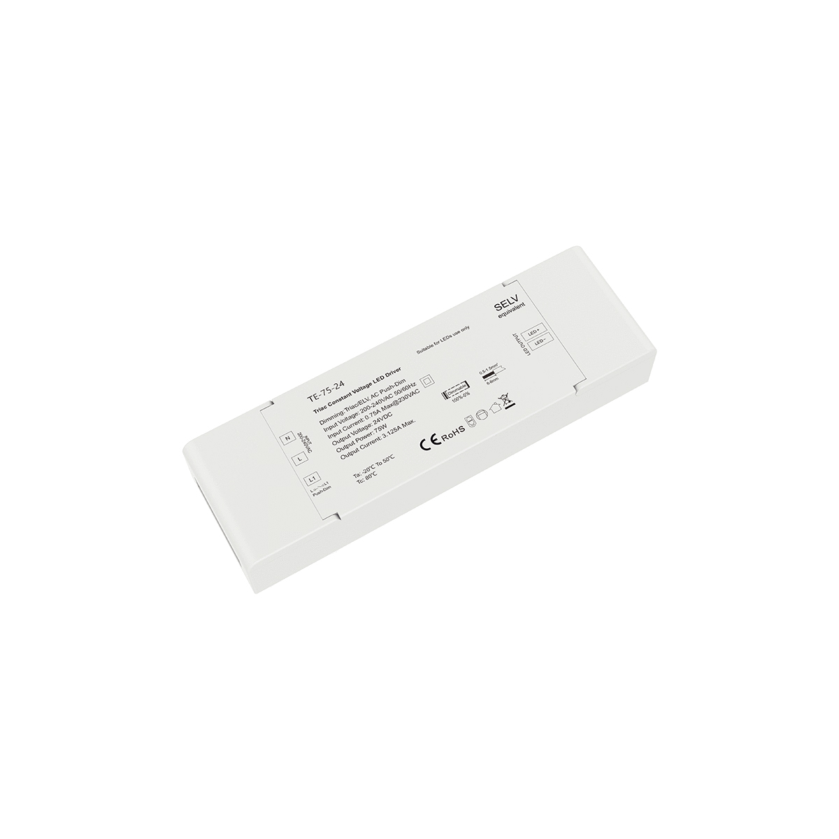 GLOBOSTAR® SKYDANCE-TE-75-24 73130 DC Triac & Push Dimmer CV Τροφοδοτικό/Μετασχηματιστής SELV με 1 x 3.125A 75W Κανάλι AC 220-240V σε DC 24V 3.125A 75W Max IP20 - Triac & Push Dimming - Μ18 x Π5.7 x Υ3cm - 5 Χρόνια Εγγύηση - Image 6