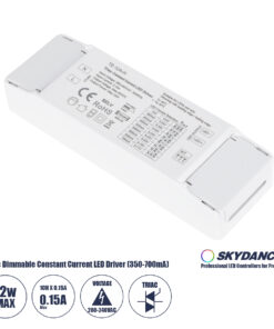 GloboStar® 73131 TE-12A-H SKYDANCE AC Triac Dimmable Constant Current LED Driver 1 Κανάλι AC 200-240V 1 x 0.15A 12W - Max 0.15A 12W - IP20 Μ11.1 x Π3.7 x Υ2cm - 5 Χρόνια Εγγύηση
