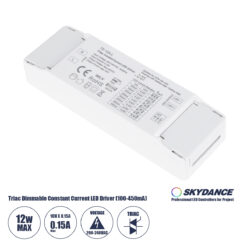 GloboStar® 73132 TE-12A-L SKYDANCE AC Triac Dimmable Constant Current LED Driver 1 Κανάλι AC 200-240V 1 x 0.15A 12W - Max 0.15A 12W - IP20 Μ11.1 x Π3.7 x Υ2cm - 5 Χρόνια Εγγύηση