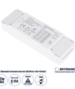 GloboStar® 73132 TE-12A-L SKYDANCE AC Triac Dimmable Constant Current LED Driver 1 Κανάλι AC 200-240V 1 x 0.15A 12W - Max 0.15A 12W - IP20 Μ11.1 x Π3.7 x Υ2cm - 5 Χρόνια Εγγύηση