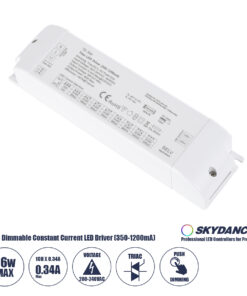 GLOBOSTAR® SKYDANCE-TE-36A 73135 DC Triac & Push Dimmer CC Τροφοδοτικό/Μετασχηματιστής SELV με 1 x 320-1200mA 36W Κανάλι AC 220-240V σε DC 10-52V 1200mA 36W Max IP20 - Triac & Push Dimming - Μ17.5 x Π4.4 x Υ3cm - 5 Χρόνια Εγγύηση