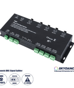 GloboStar® 73136 DMA SKYDANCE DC DMX512 Signal Splitter / Amplifier 4 Καναλιών DC 12-36V - IP20 Μ25.6 x Π9.2 x Υ3.8cm - 5 Χρόνια Εγγύηση