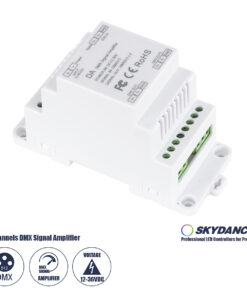 GloboStar® 73137 DA SKYDANCE DC DMX512 Signal Amplifier Din Rail Ράγας 2 Καναλιών DC 12-48V - IP20 Μ11.5 x Π5 x Υ6.5cm - 5 Χρόνια Εγγύηση
