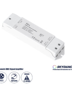 GloboStar® 73138 DA-L SKYDANCE DC DMX512 Signal Amplifier 2 Καναλιών DC 12-48V - IP20 Μ17.5 x Π4.5 x Υ2.5cm - 5 Χρόνια Εγγύηση