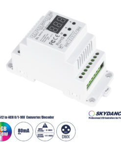 GloboStar® 73139 DL SKYDANCE DC DMX512 Signal Amplifier Din Rail Ράγας 2 Καναλιών DC 12-48V - IP20 Μ11.5 x Π5 x Υ6.5cm - 5 Χρόνια Εγγύηση