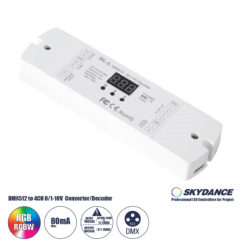 GloboStar® 73140 DL-L SKYDANCE AC DMX512 to 0/1-10V Converter / Decoder 4 Καναλιών - 2 Inputs DC 12-24V ή AC 100-240V - IP20 Μ17 x Π5 x Υ2.5cm - 5 Χρόνια Εγγύηση