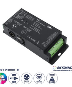 GloboStar® 73141 DSA SKYDANCE DC RF 2.4Ghz DMX512 to SPI Decoder DC 5-24V - IP20 Π16.5 x Π7 x Υ3.7cm - 5 Χρόνια Εγγύηση