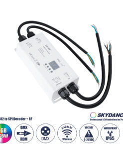 GloboStar® 73143 DS-WP SKYDANCE DC RF 2.4Ghz DMX512 to SPI Decoder DC 5-24V - Αδιάβροχο IP65 Μ17 x Π8 x Υ4cm - 5 Χρόνια Εγγύηση