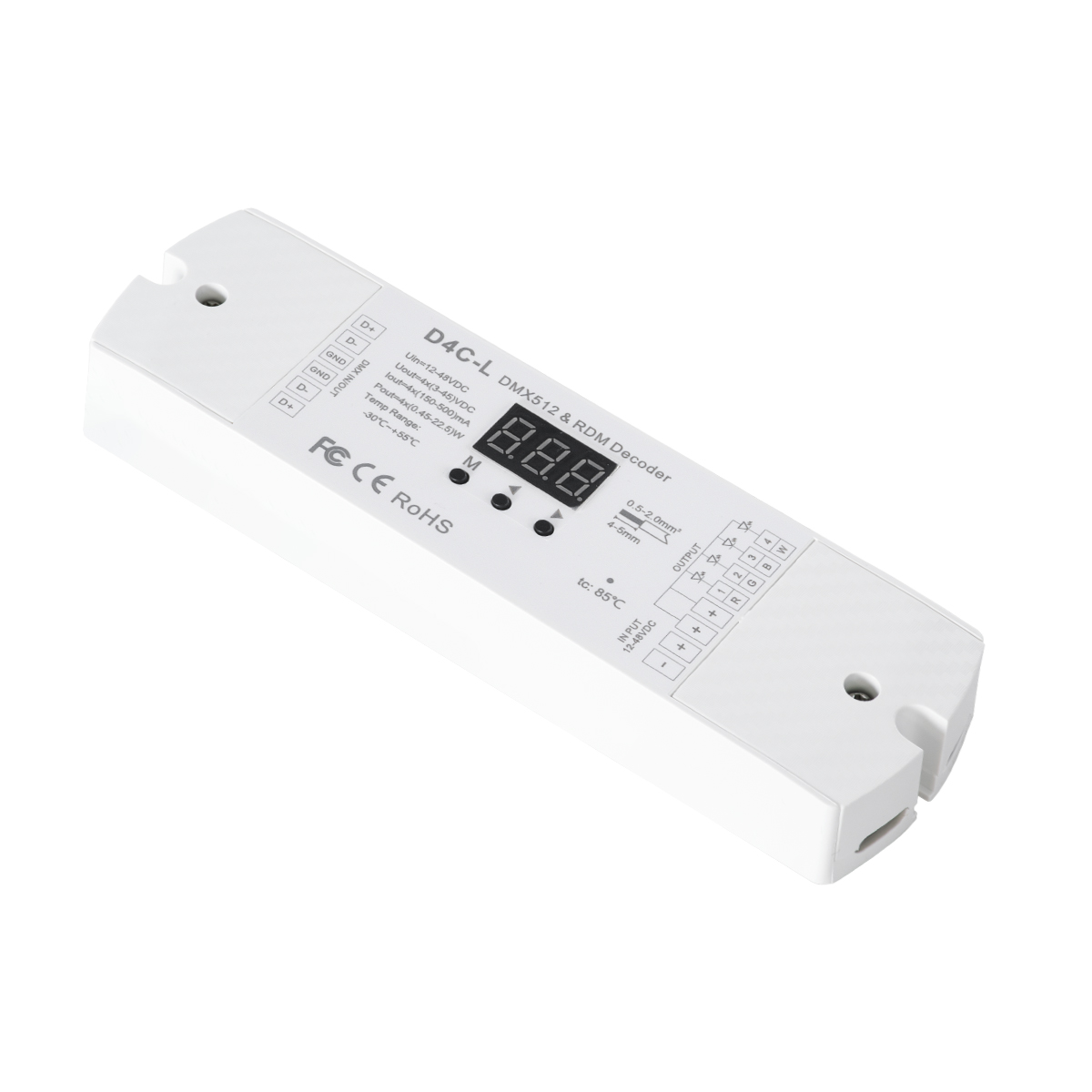 GloboStar® 73145 D4C-L SKYDANCE DC DMX512 Constant Current & RDM Decoder 4 Καναλιών DC 12-48V 4 x 0.5A 22.5W - Max 2A 90W - IP20 Μ17 x Π5 x Υ2.5cm - 5 Χρόνια Εγγύηση - Image 2