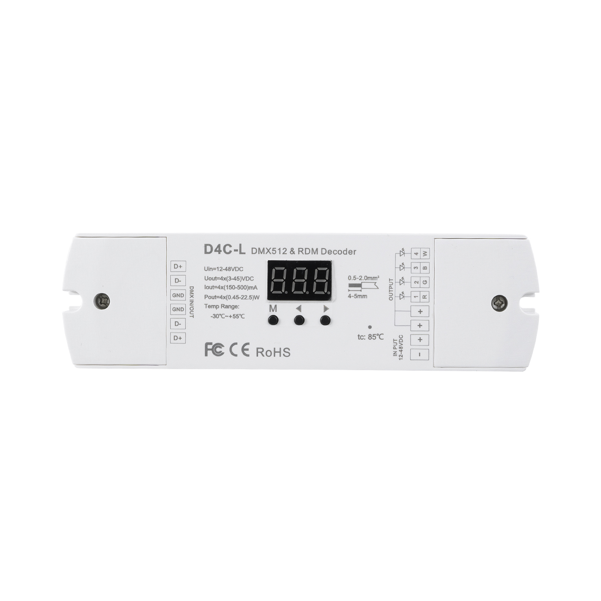 GloboStar® 73145 D4C-L SKYDANCE DC DMX512 Constant Current & RDM Decoder 4 Καναλιών DC 12-48V 4 x 0.5A 22.5W - Max 2A 90W - IP20 Μ17 x Π5 x Υ2.5cm - 5 Χρόνια Εγγύηση - Image 3