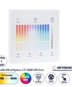 GLOBOSTAR® SKYDANCE-T15-S 73153 RF 2.4Ghz DMX Ασύρματο Χειριστήριο 1 Group για όλα τα SKYDANCE DMX512 Controller AC 100-240V Max 0.1A IP20 - Μ8.5 x Π8.5 x Υ3.5cm - 5 Χρόνια Εγγύηση