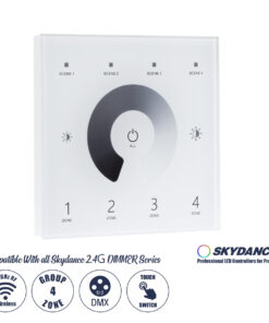 GloboStar® 73159 T11 SKYDANCE Ασύρματο DMX512 Επιτοίχιο Χειριστήριο RF 2.4Ghz 4 Group για όλα τα SKYDANCE DMX512 Controller AC 100-240V Max 0.1A - IP20 Μ8.5 x Μ8.5 x Π8.5 x Υ3.5cm - 5 Χρόνια Εγγύηση