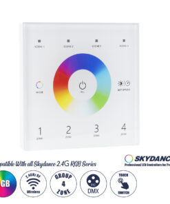 GloboStar® 73161 T13 SKYDANCE Ασύρματο DMX512 Επιτοίχιο Χειριστήριο RF 2.4Ghz 4 Group για όλα τα SKYDANCE DMX512 Controller AC 100-240V Max 0.1A - IP20  Μ8.5 x Π8.5 x Υ3.5cm - 5 Χρόνια Εγγύηση