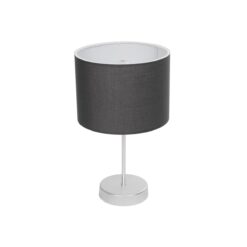 GLOBOSTAR® WIZ 203-0179 Μοντέρνο Επιτραπέζιο Φωτιστικό Πορτατίφ με Ντουί 1 x E27 AC 220-240V IP20 - Ασημί & Γκρι - Μ22 x Π22 x Υ36.5cm